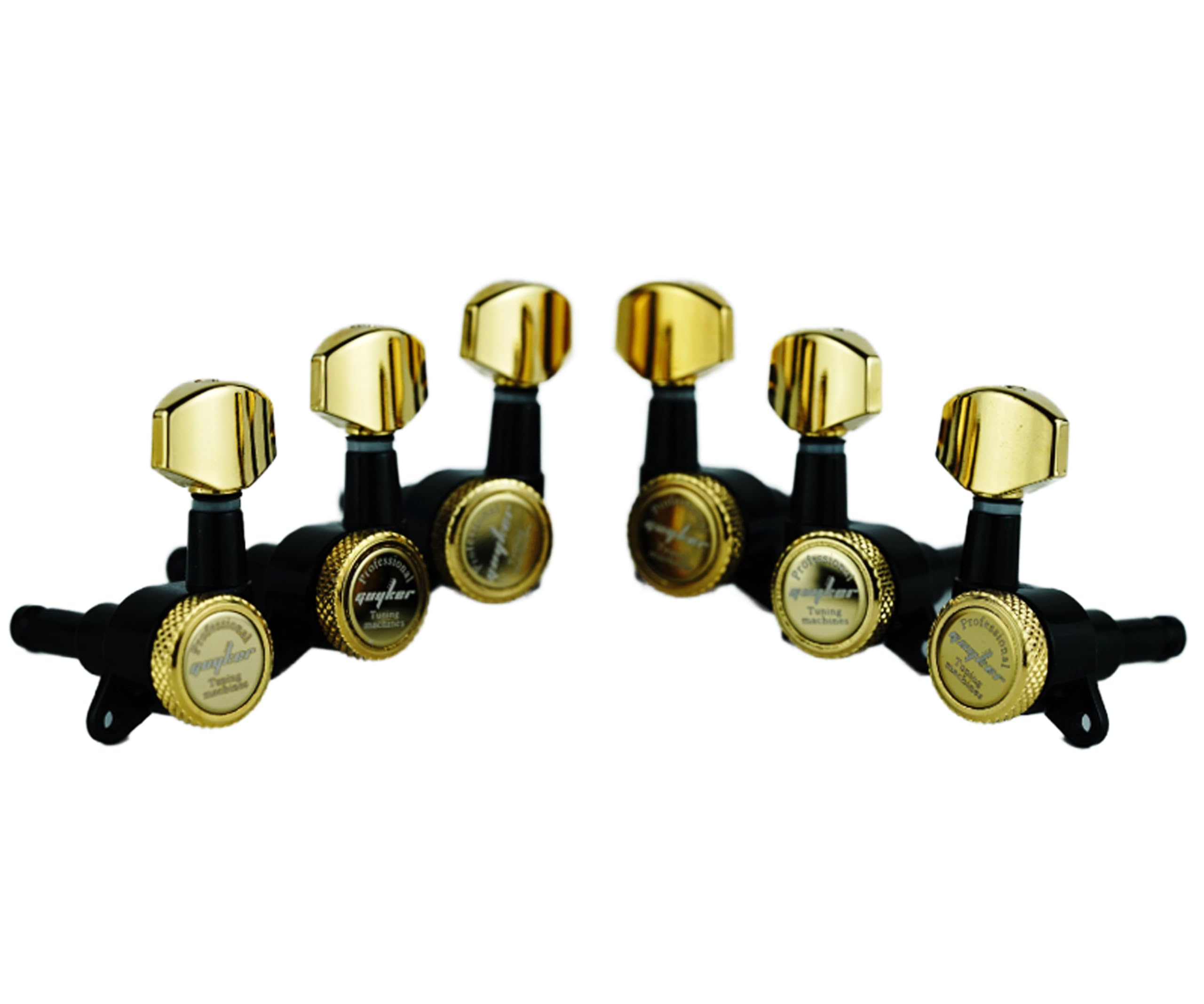 Guyker Guitar Locking Tuners (3L + 3R) - 1:18 Lock String Tuning Key Pegs Machine Head Replacement for ST TL SG LP Style Electri